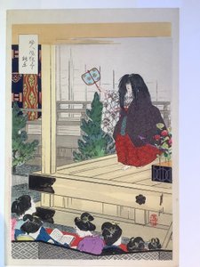 Femmes à une représentation de nô, de la série Coutumes des femmes - Ogata Gekko