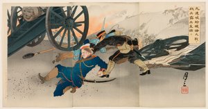 Pendant la grande bataille de Hamotang à Jiuliancheng, nos troupes capturent un prisonnier russe - Ogata Gessan