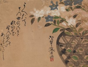 Campanules dans un panier - Ogata Kenzan
