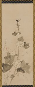 Rose trémière, période Edo, fin 17e-début 18e siècle - Ogata Korin