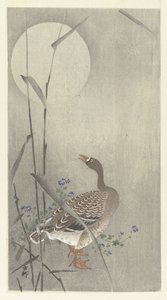 Oie sous la pleine lune - Ohara Koson