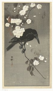 Corbeau avec fleur de cerisier - Ohara Koson