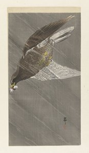 Aigle volant vers le bas - Ohara Koson