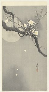 Fleurs de prunier et pleine lune - Ohara Koson