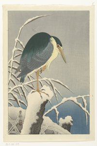 Héron dans la neige - Ohara Koson