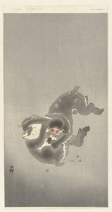 Deux singes jouant - Ohara Koson