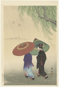 Deux femmes sous la pluie - Ohara Koson