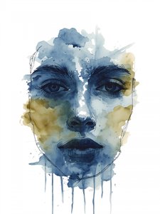 Regard bleu aquarelle - Ohkimiko