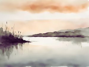 La sérénité du lac brumeux