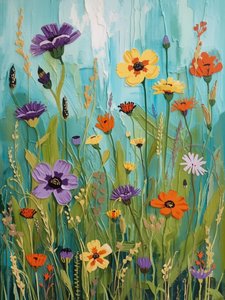 Fleurs sauvages texturées - Ohkimiko