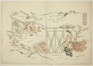 Une version moderne de Shosho visitant Komachi (Furyu Shosho kayoi Komachi) - Okumura Masanobu