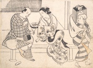 Couple amoureux, début du 18ème siècle - Okumura Masanobu