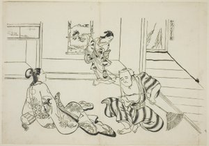 Enfant assistant et Tengu chauve du Mont Kurama (Kaburo Kurama Tengu), no. 7 d