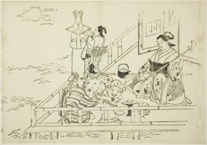 Courtisane divertissant Daikoku et Fukurokuju, no. 10 d