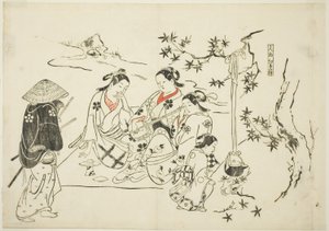 Heating Sake with Maple Leaves (Kanzake momijigari), n° 9 d