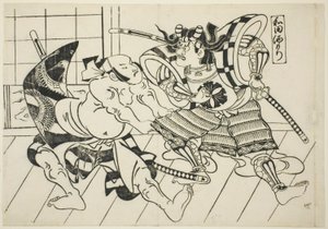Le banquet de Wada (Wada sakamori), de la série "Scènes célèbres des pièces de marionnettes japonaises (Yamato irotake)" - Okumura Masanobu