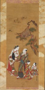 Yukihira et deux servantes à Suma, 18ème siècle
