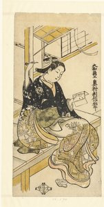 Femme avec miroir à main - Okumura Toshinobu