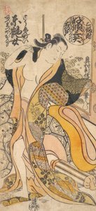 Femme se déshabillant - Okumura Toshinobu