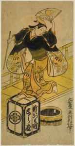 Jeune homme jouant Ushiwaka - Okumura Toshinobu
