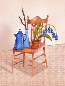 Chaise « Nature morte bleue »