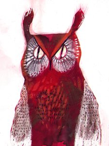 Chouette rouge vif