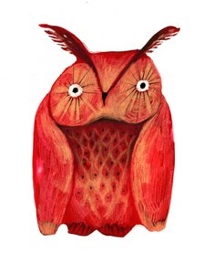 Chouette rouge fantaisiste