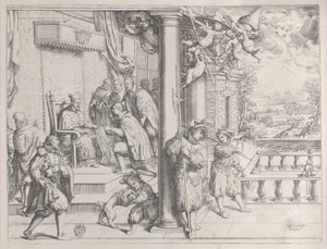 Un jeune homme présentant sa thèse au cardinal Aldobrandini, 1620 - Oliviero Gatti