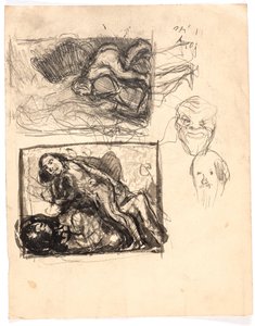 Études pour "Macbeth et les sorcières" et pour "Deux femmes se battent pour un homme" - Oluf Hartmann