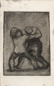 Deux hommes qui se battent - Oluf Hartmann