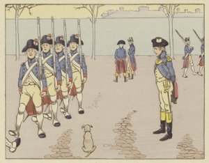 Lieutenant à Valence en 1785, Napoléon observait les exercices de fusil - Onfray de Breville Job