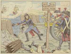 Napoléon chargeant un canon comme un simple soldat au siège de Toulon, 1793