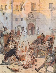 Napoléon voyant certains de ses soldats se détendre à Burgos
