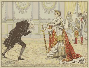Le matin de son couronnement, apercevant le notaire de Joséphine, Napoléon lui dit en riant : Eh bien, Maître Ragideau, voici la cape ! Et voici l