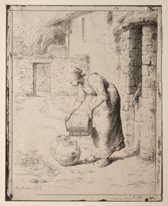 Une femme vidant un seau - Orazio Borgianni