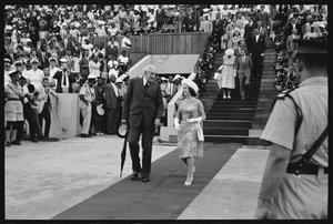 La princesse Margaret et le Premier ministre Bustamante célébrant l