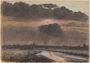 Coucher de soleil sur la rivière - Oscar Bluemner