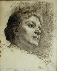 Tête de femme - Oscar Fehrer