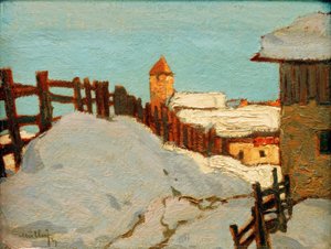 Village en hiver - Oskar Mulley