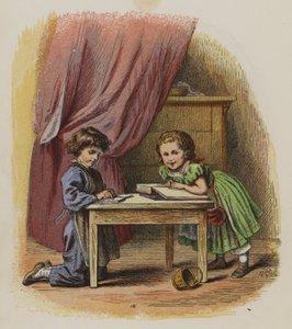 Deux enfants lisant des livres - Oskar Pletsch