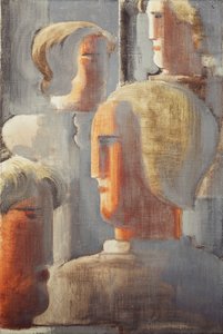Groupe de quatre têtes gris bleu, Folkwang-Étude III