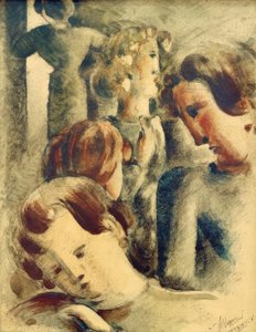 Groupe clair avec blonde en bleu - Oskar Schlemmer