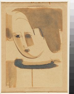 Mädchenkopf, leicht nach links geneigt - Oskar Schlemmer