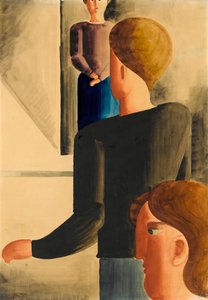 Trois figures dans la pièce Geste simple, 1928 - Oskar Schlemmer