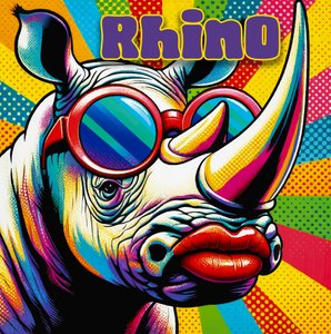 Rhinocéros pop coloré - Osvaldo Russo