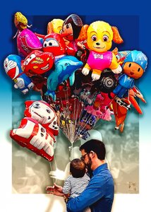 Ballons « Joyeux anniversaire papa et bébé » - Osvaldo Russo