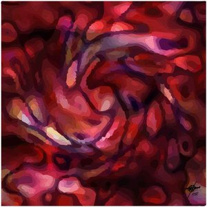 Flux cramoisi abstrait et éclatant - Osvaldo Russo