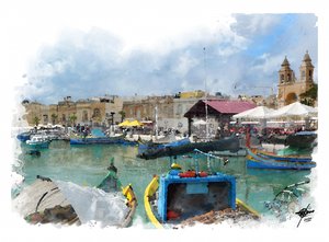 Le port animé de Malte - Osvaldo Russo