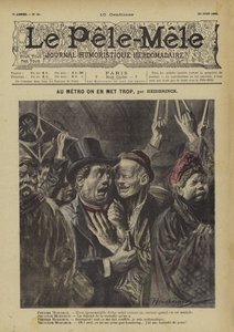 Au métro on en met trop. Illustration pour Le Pêle-Mêle - Oswald (after) Heidbrinck