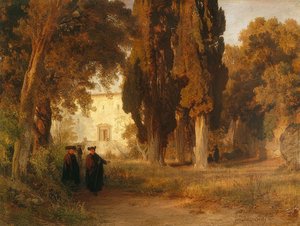 Le Jardin du monastère - Oswald Achenbach